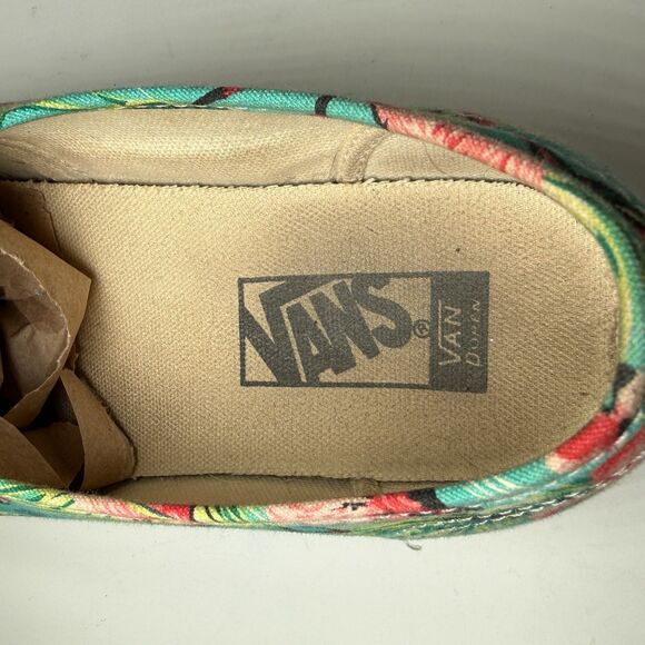Vans Authentic Low Top Sneakers - Flamingo Tropical Print Canvas - Men’s 9.5 - Picture 15 of 16
